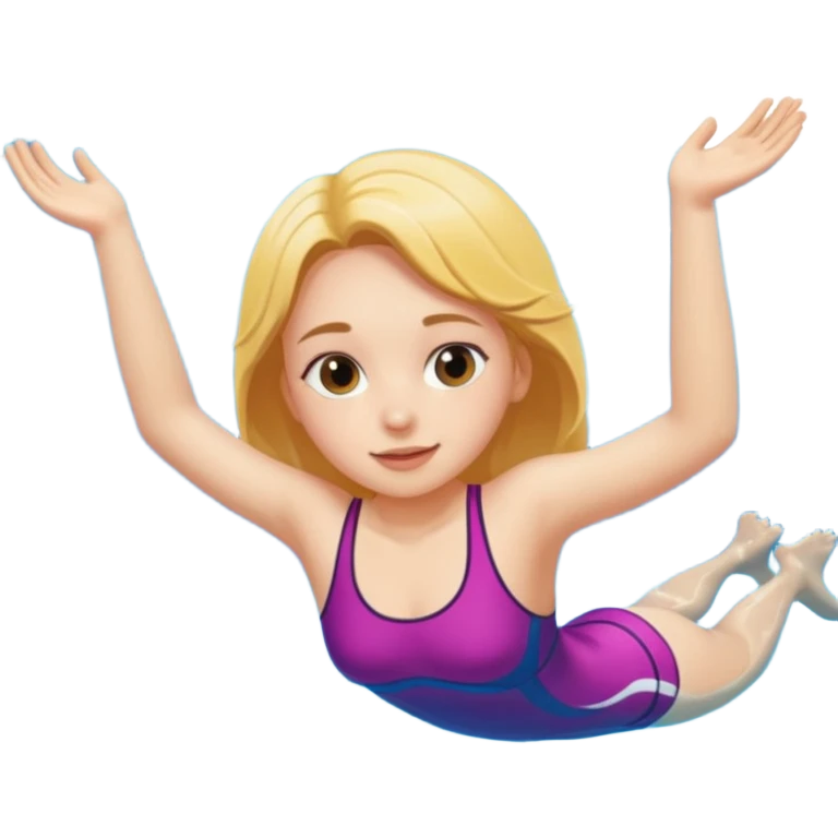 Girl in a pool swimming on her back emoji