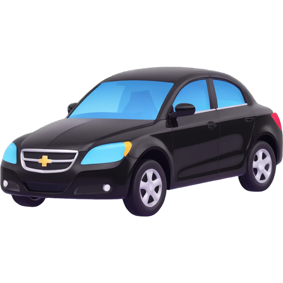black car, 3D style, glossy finish, sleek design emoji