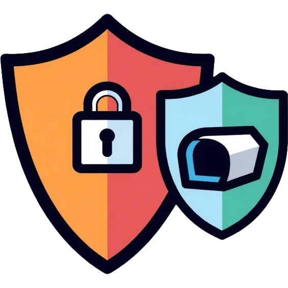 SecureNet VPN logo with shield, lock, and network tunnel icon emoji