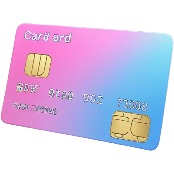 Vaporwave color themed credit card emoji, DO NOT INCLUDE NUMBERS OR TEXT emoji
