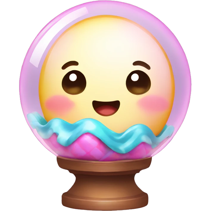 Kawaii colorful baby peat in a candy globe emoji