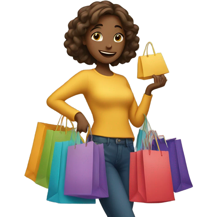 Girl holding shopping bags emoji