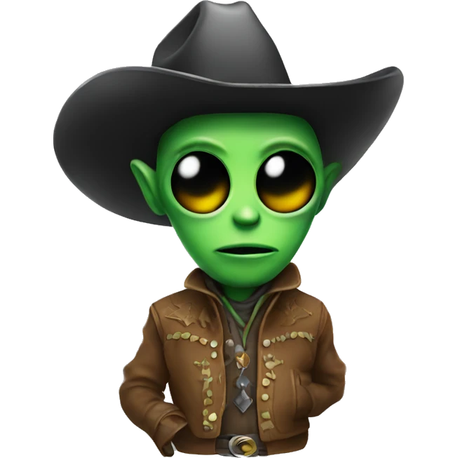 Alien wearing cowboy attire  emoji