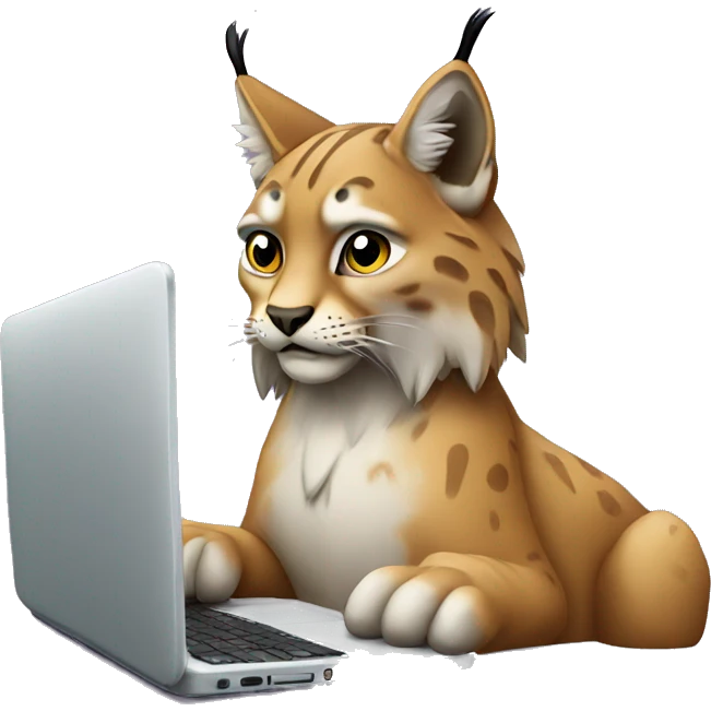 A lynx with a laptop emoji