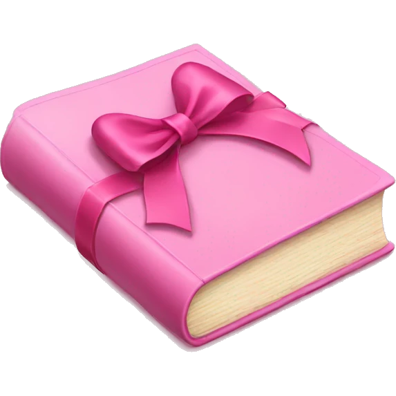 A pink book with a bow emoji