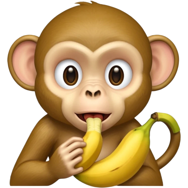 retarded looking monkey sucking a banana emoji
