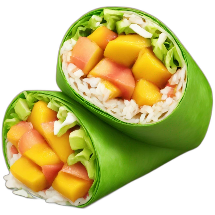 peach mango burrito wrap emoji