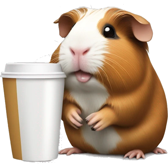 Guinea pig with coffe cup emoji