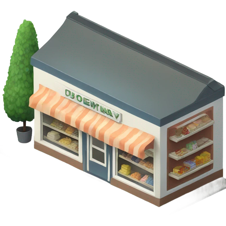 isometric row of shops emoji