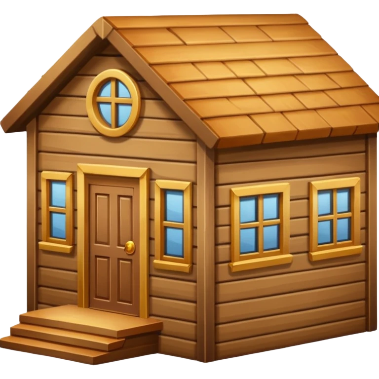 wood house emoji