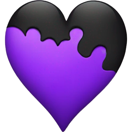 Half black and half purple split heart emoji