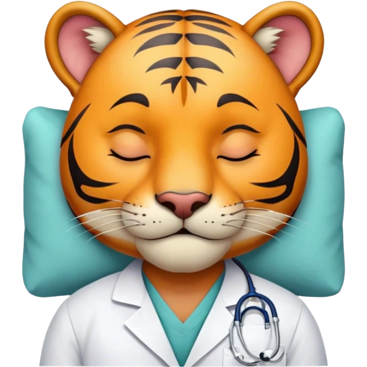 Sleeping tiger doctor emoji