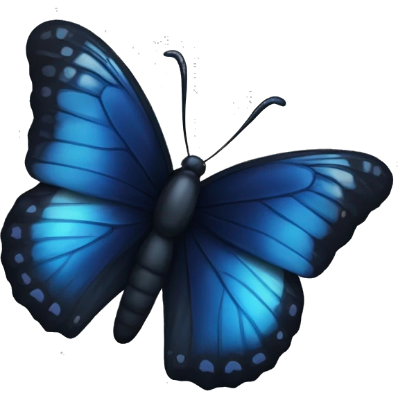 a black and dark blue butterfly emoji