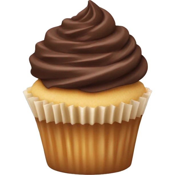 Vanilla cupcake with chocolate frosting  emoji