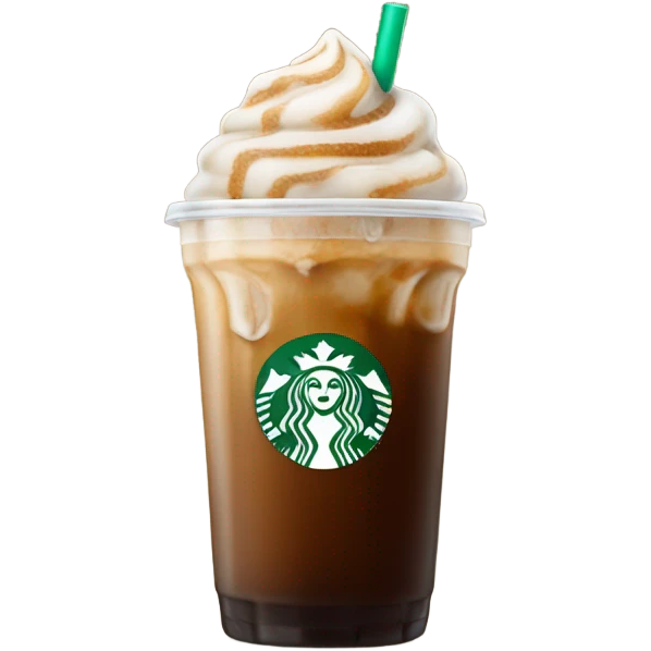 Starbuck ice coffee with ice cubes emoji