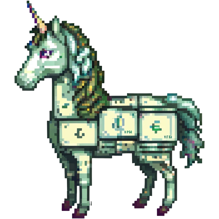 единорог из долларовых купюр, no background emoji