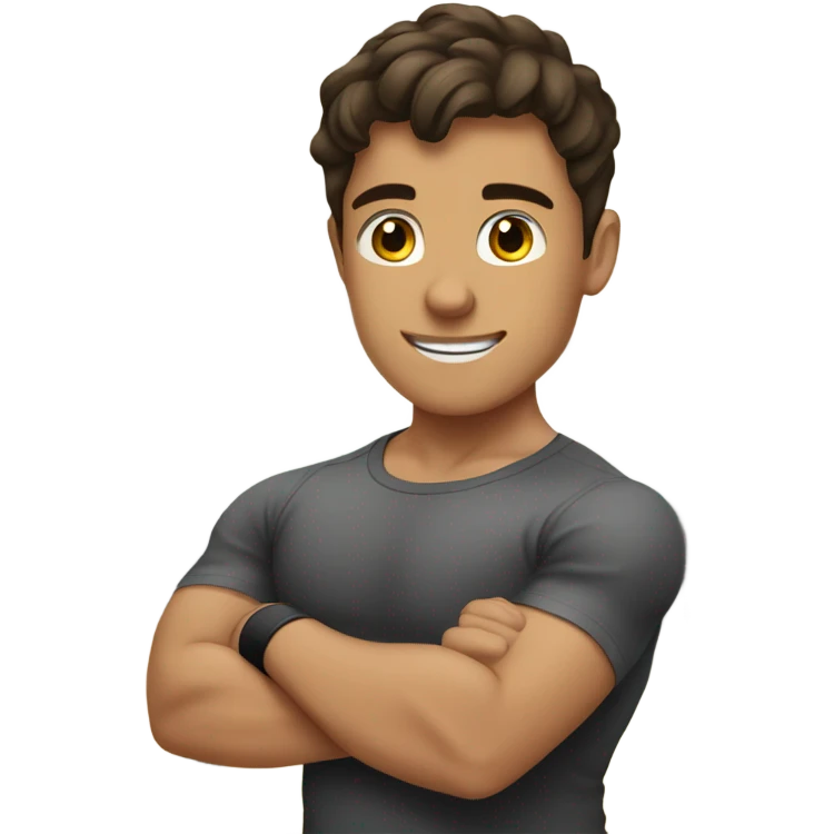 Brunette Boy in the gym  emoji