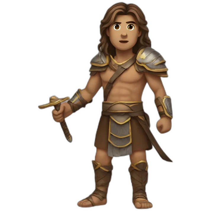 Ancient warrior long brown hair emoji