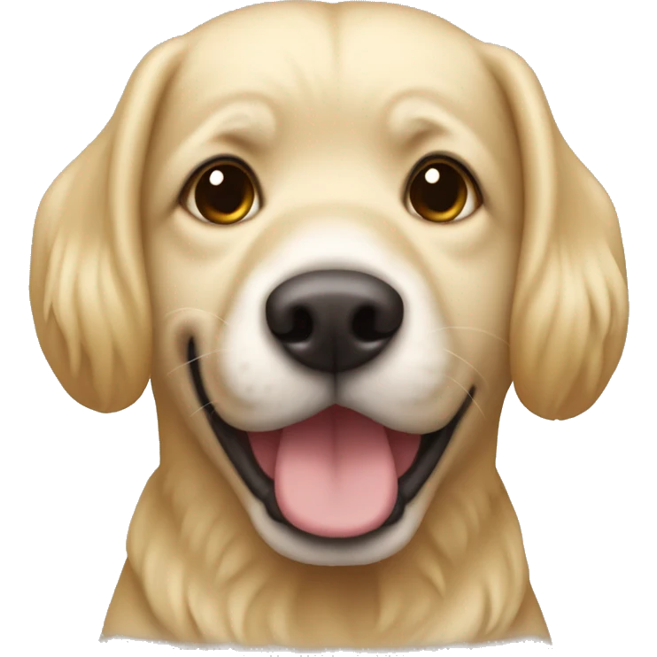 Blonde dog with a  ྀིྀ emoji