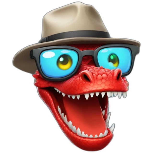 crazy-funny-cyberpunk-red-dragon-head-with-beautiful-smile-wearing-glasses-and-hat emoji