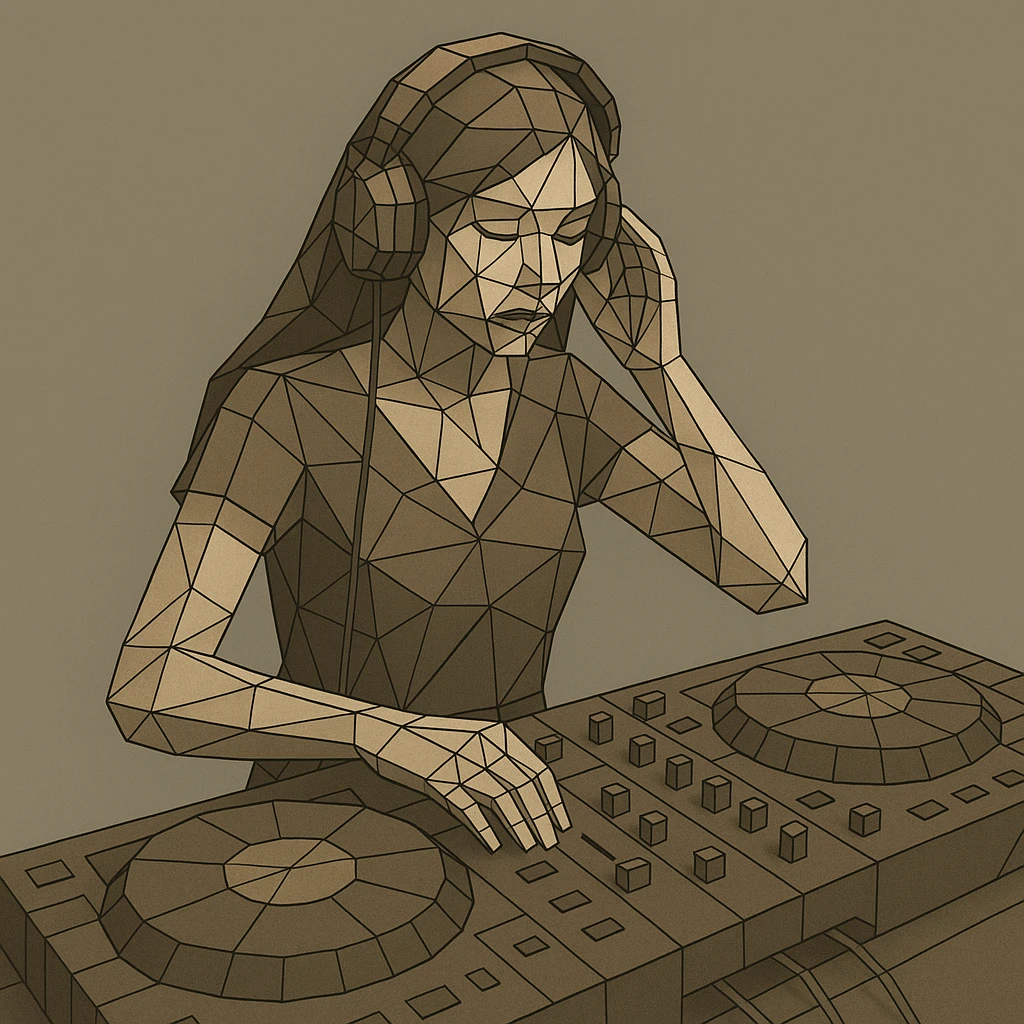 girl playing DJ set emoji