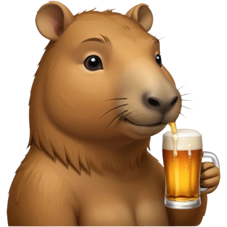 Capibara with a modelo beer drink emoji