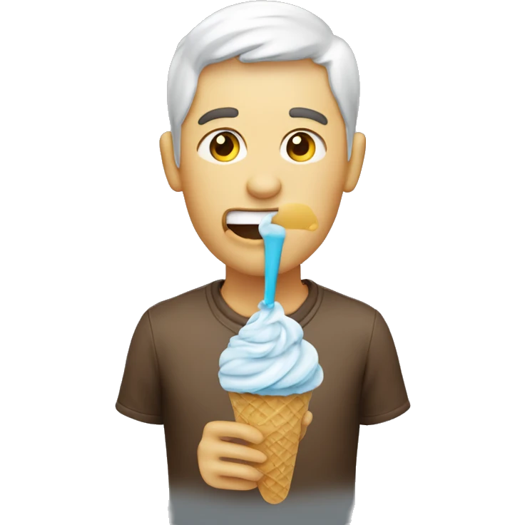 Person eating ice creem emoji