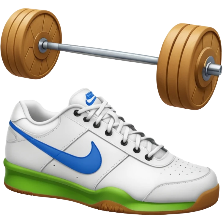 nike white low top tennis shoe weight lifting gum bottom emoji
