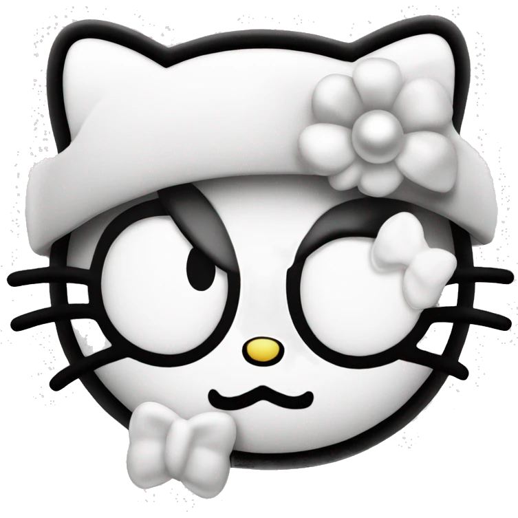 Hello kitty face all pearl white emoji