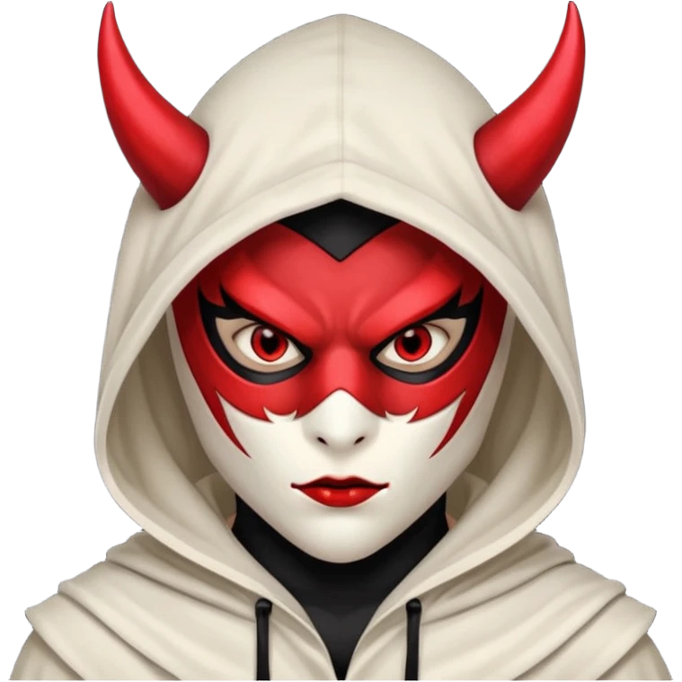 demon masqué avec une capuche emoji