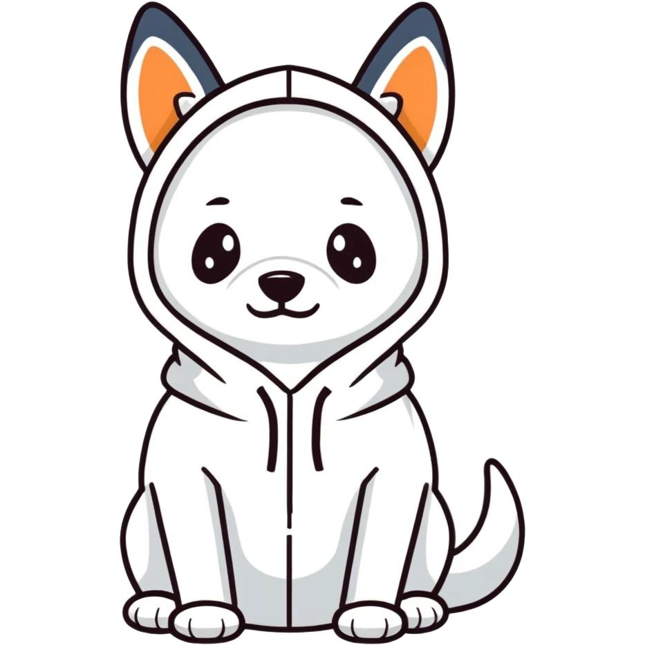 Dog wearing a hoodie emoji