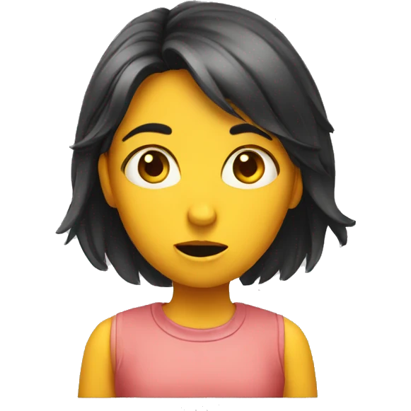 girl with curious face shocked emoji