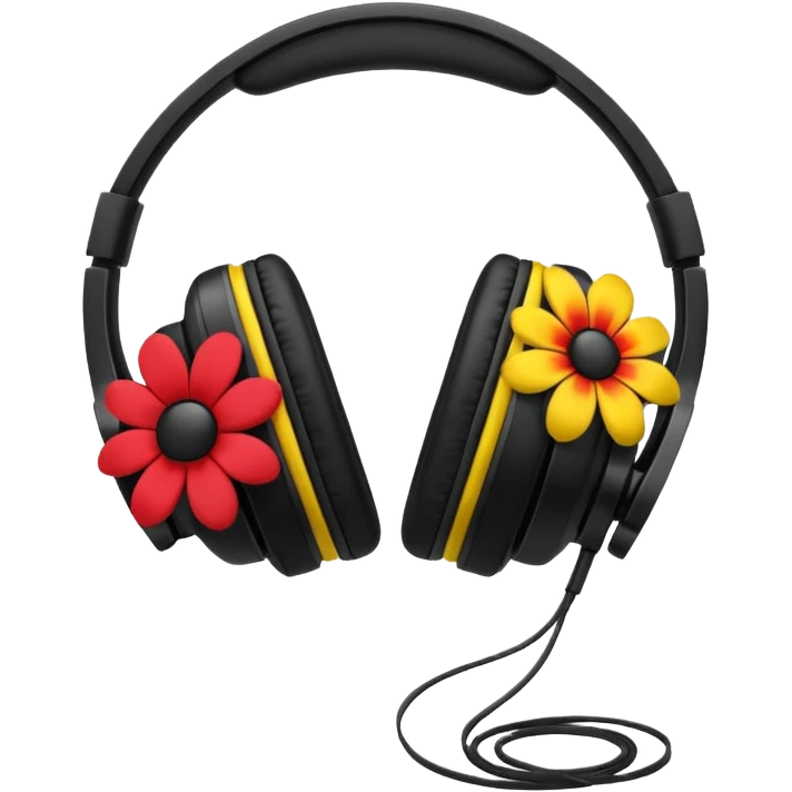 Headphones and flower emoji