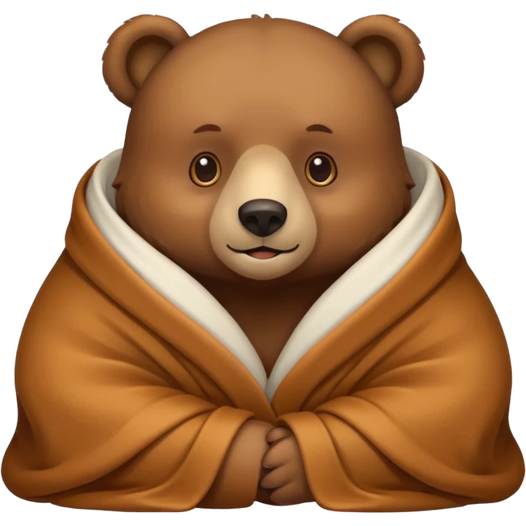 Bear cozy in blanket emoji