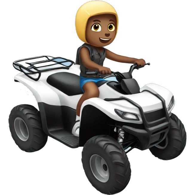 White teenager riding quad bike emoji