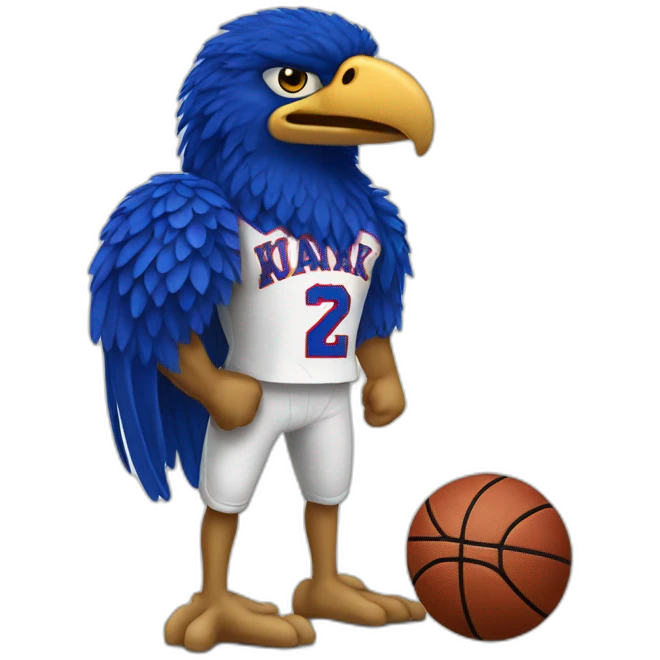 sports jayhawk mascot with long legs emoji