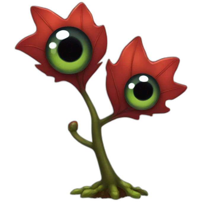 Black seed with tree eyes pvz red leaf emoji