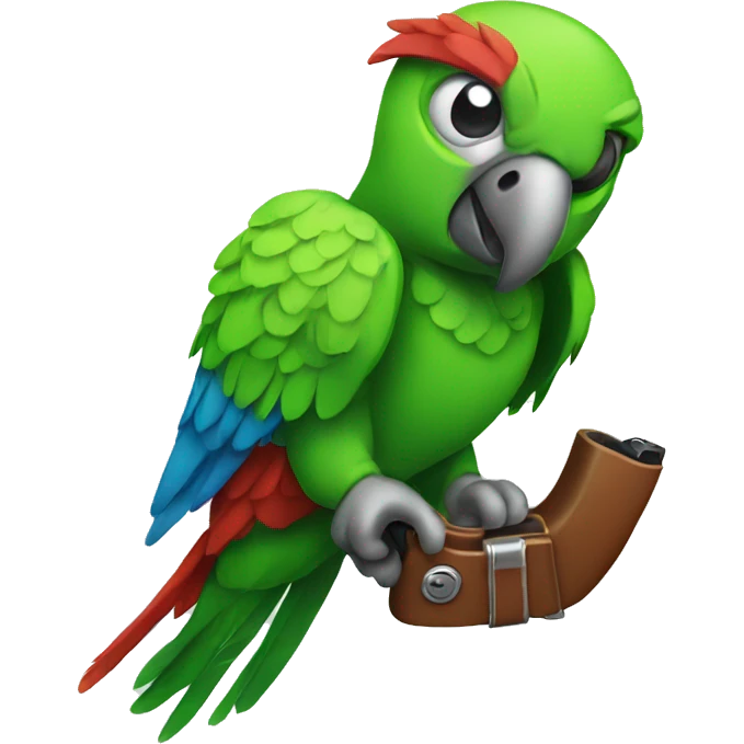 parrot with gun emoji