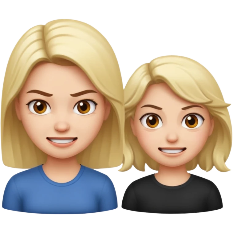 smiling woman and little angry woman emoji