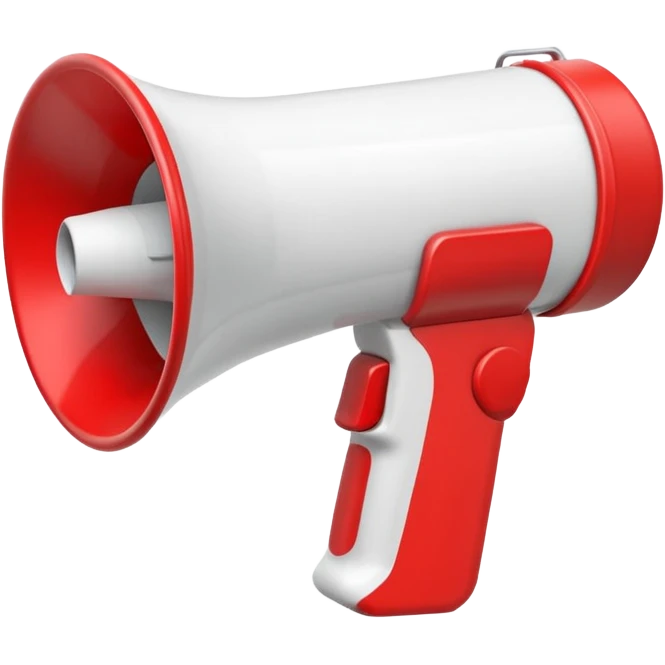white megaphone with red accents emoji