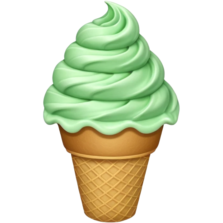 green with ice cream emoji