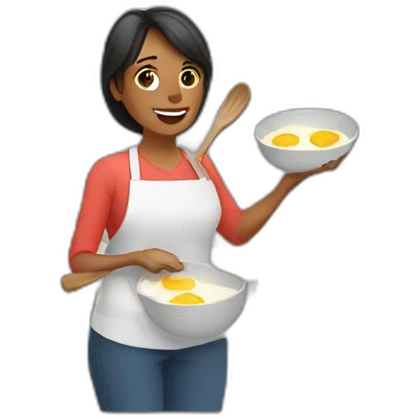mom cooking eggs emoji
