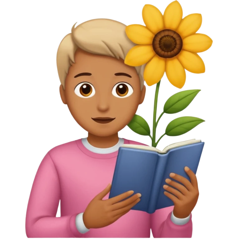 someone who's reading a panel to learn about a big tree/plant/flower emoji