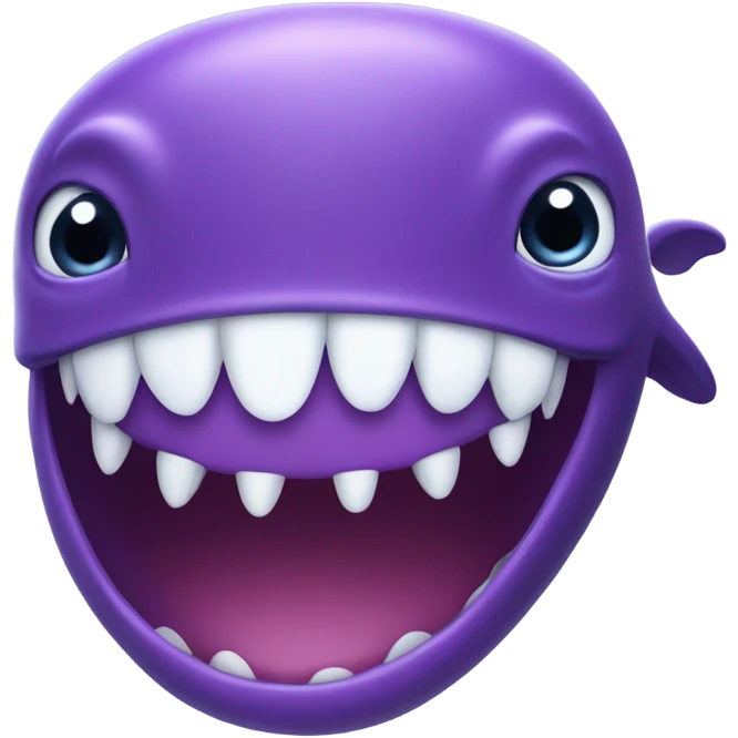 purple whale front with open mouth emoji