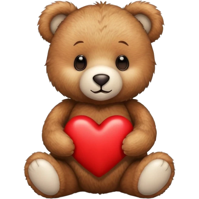 teddy bear holding a heart emoji