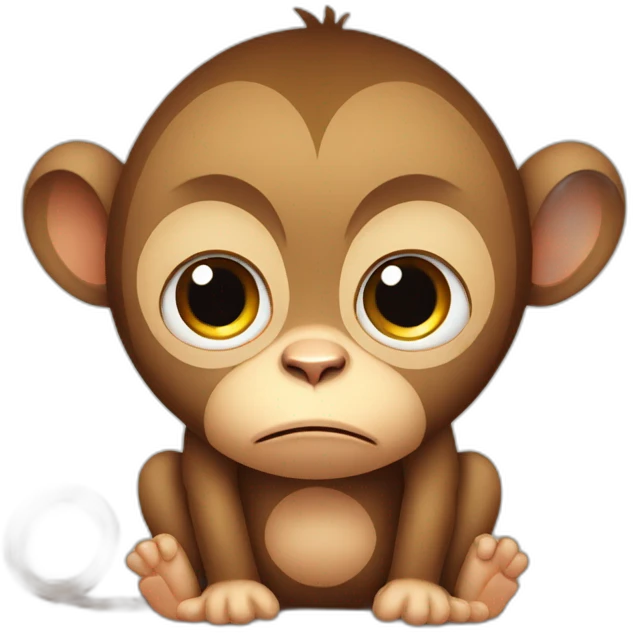 Little monkey very sad, cartoon 3G emoji