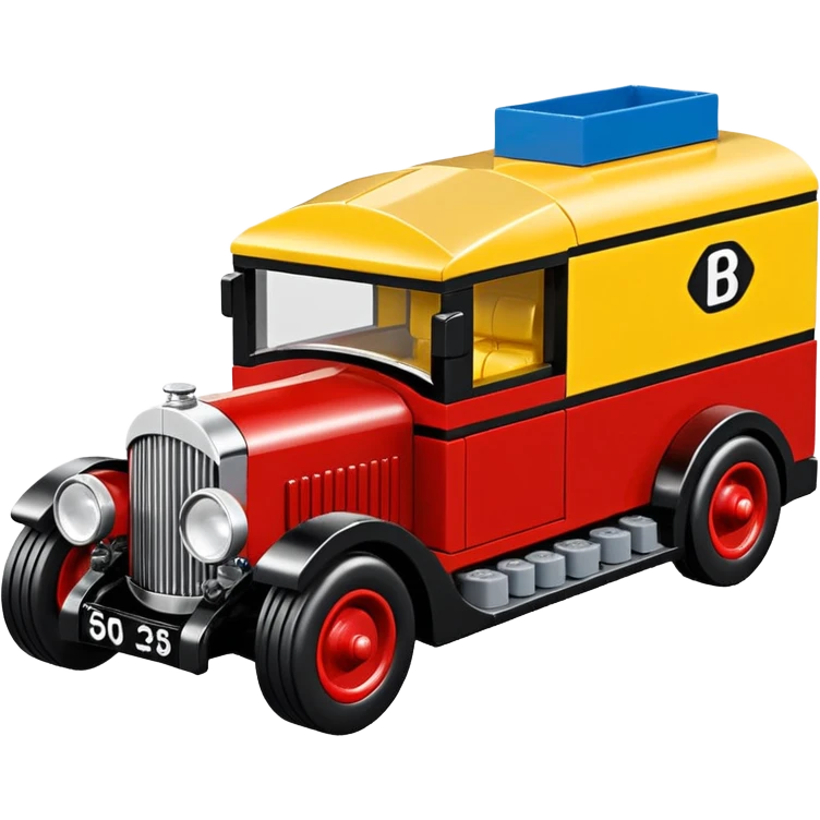 Ron’s Professional extricator’s antique tall Bentley moving van hot rod (bug shaped) Lego  emoji