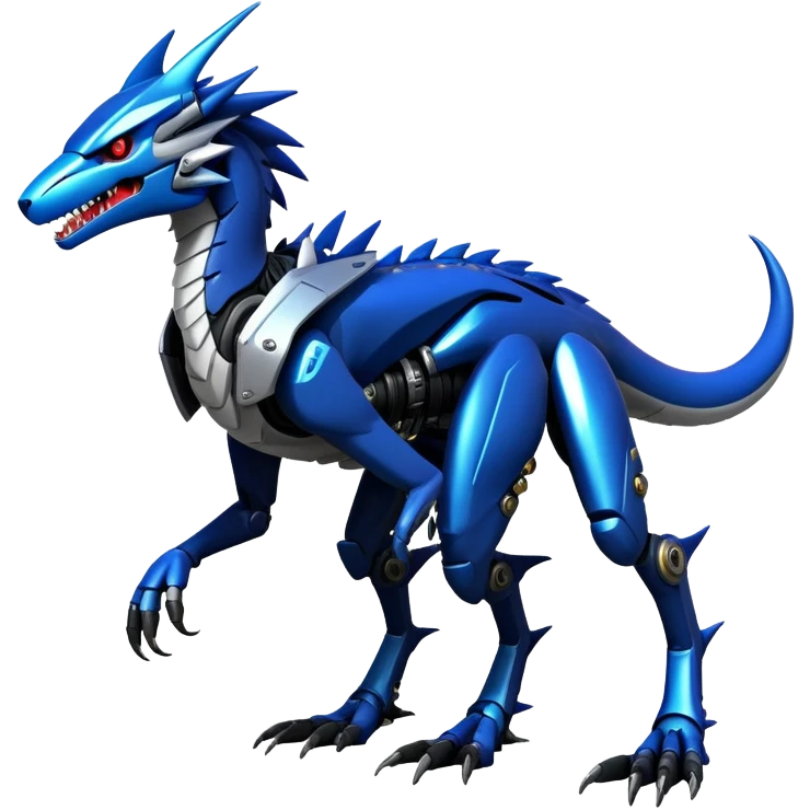 Edgy Futuristic Mechanical Sergal-raptor-nargacuga-vernid, full body emoji