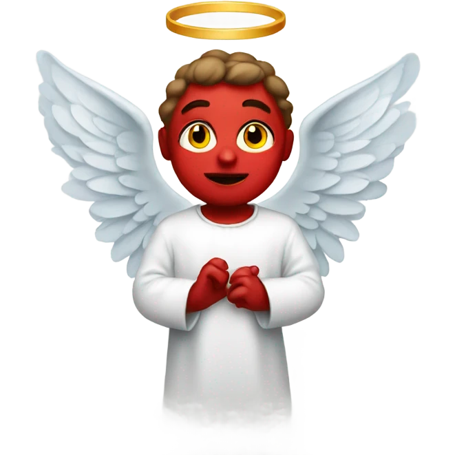 Angel with red face emoji