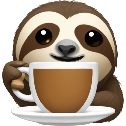 sloth drinking coffee emoji